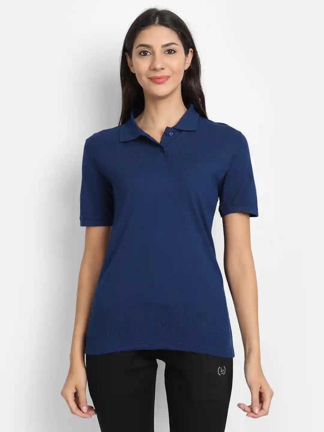 Organic Bamboo Fabric Polo T-Shirt Navy - S