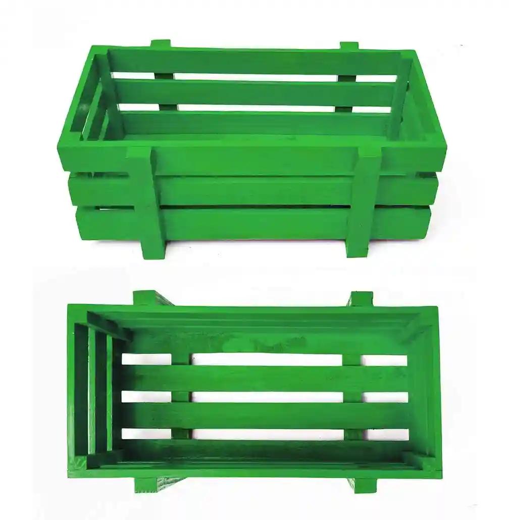 Woodcraft Green Crate Organizer For Planter & Home Decor