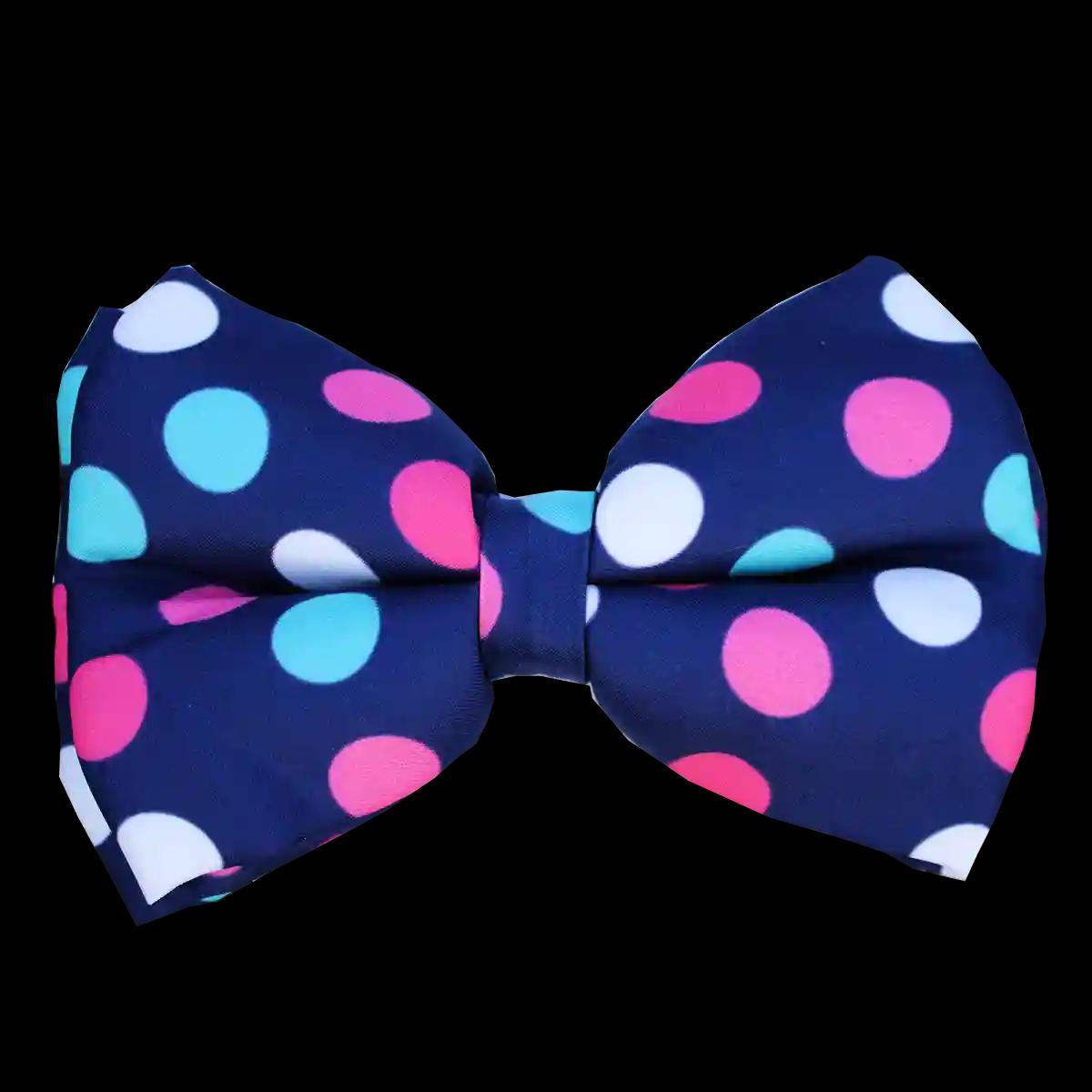 Colourful Polka Dots Dog Bowtie - Small - Medium