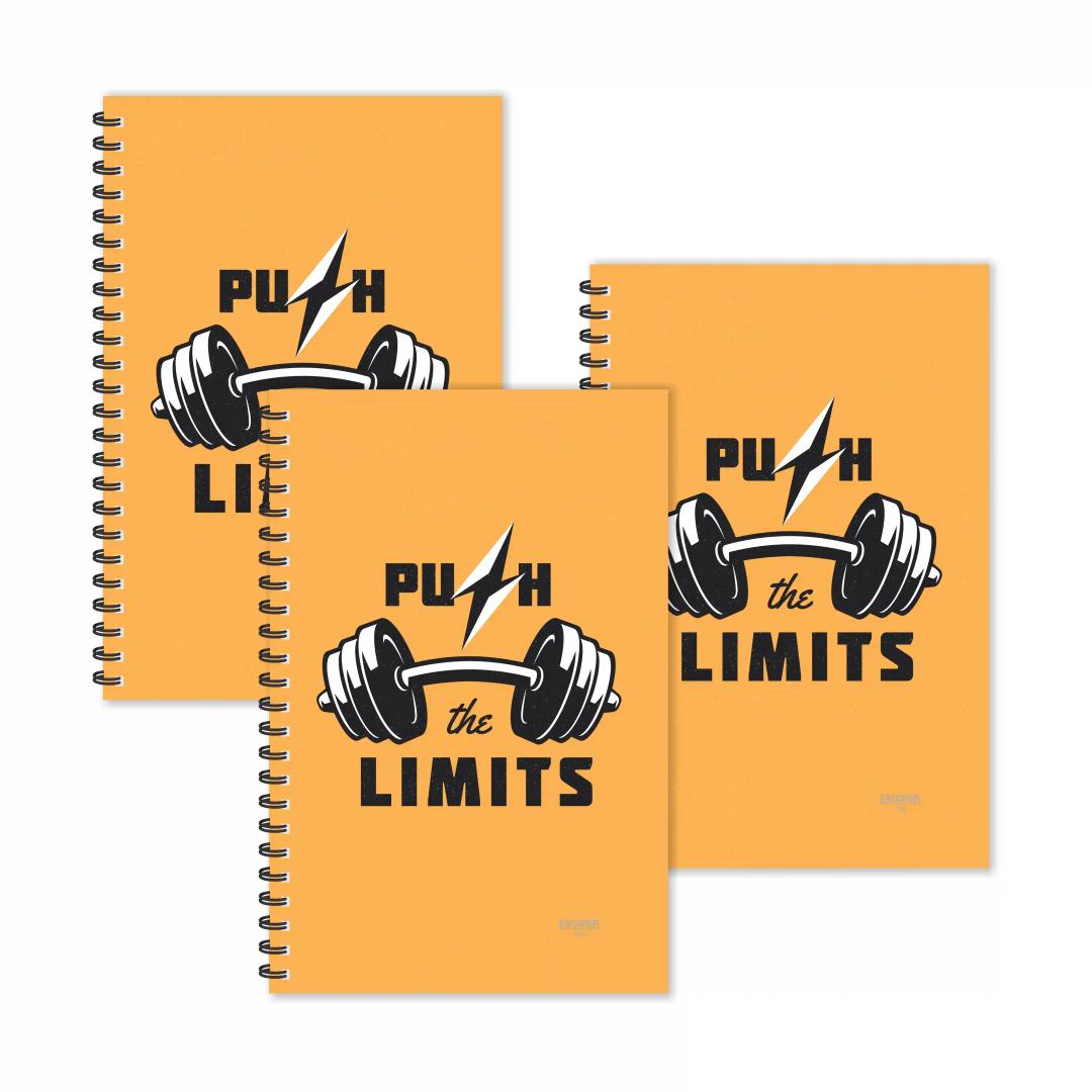 Push The Limits Motivational Ruled Diaries - Pack Of 3