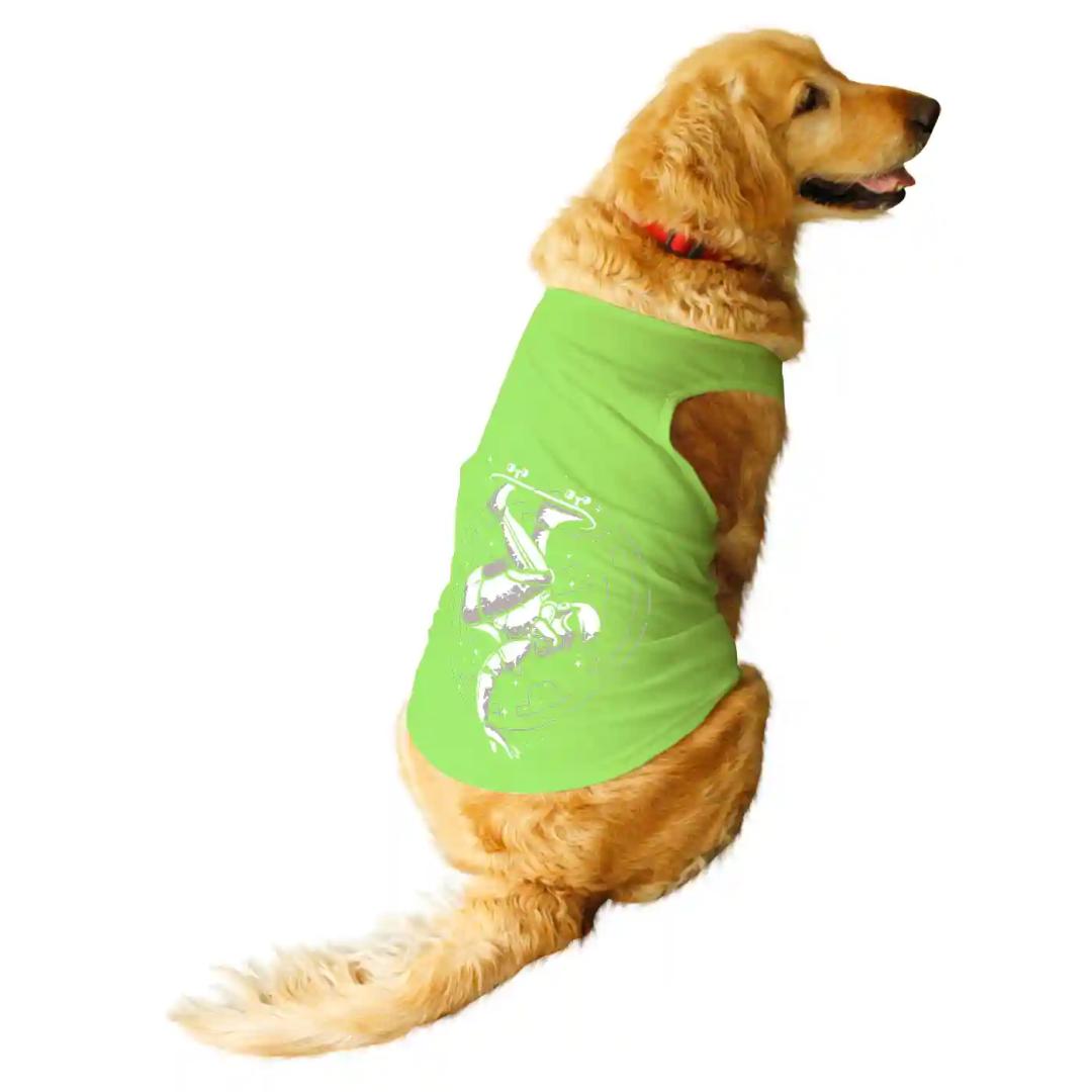 Ruse Skate Trooper Printed Round Neck Vest Tank Tees Gift For Dogs - Lime Green