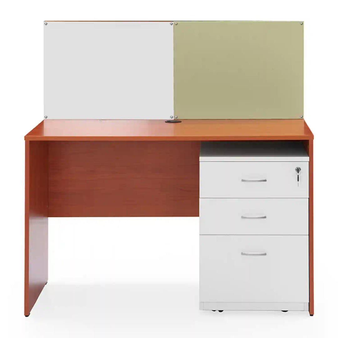 Luka Study Desk With Movable Storage - Oxford Cherry