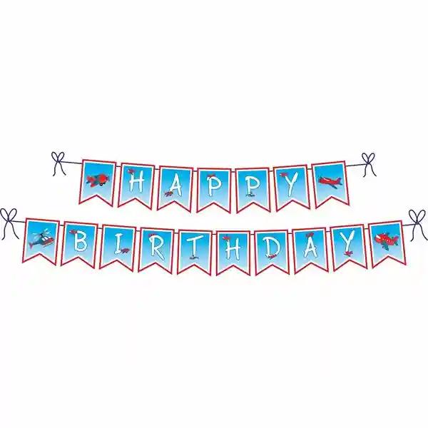 Aeroplane Theme Happy Birthday Banner