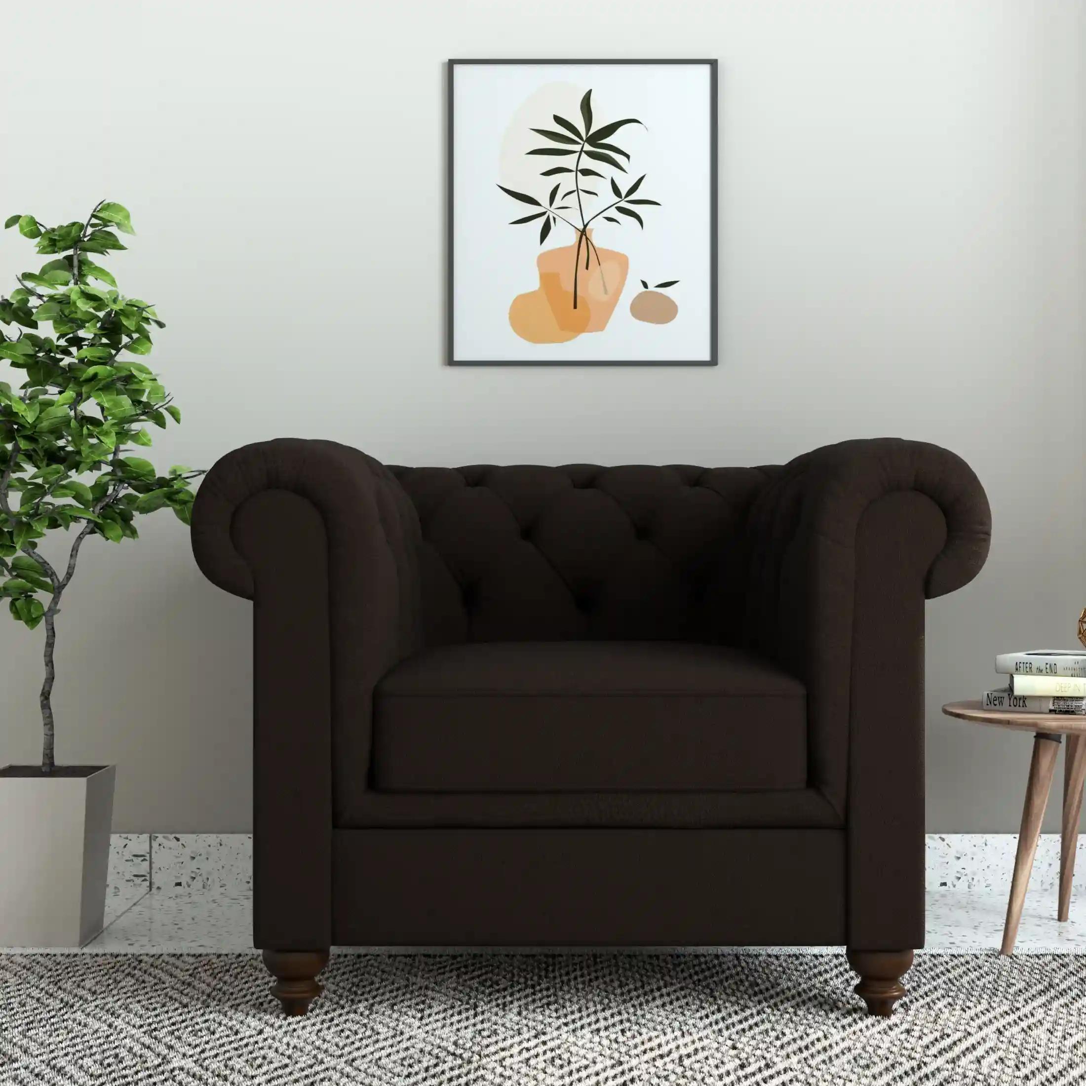 Dallas Sofa Set - 1 Seater (Chestnut Brown)