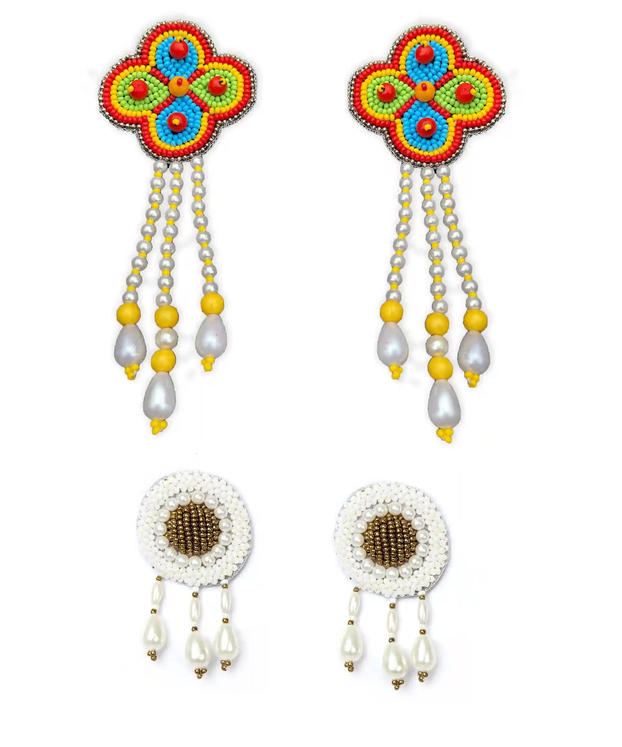 Anvi & Ava Handmade Earrings Combo - Multicolor