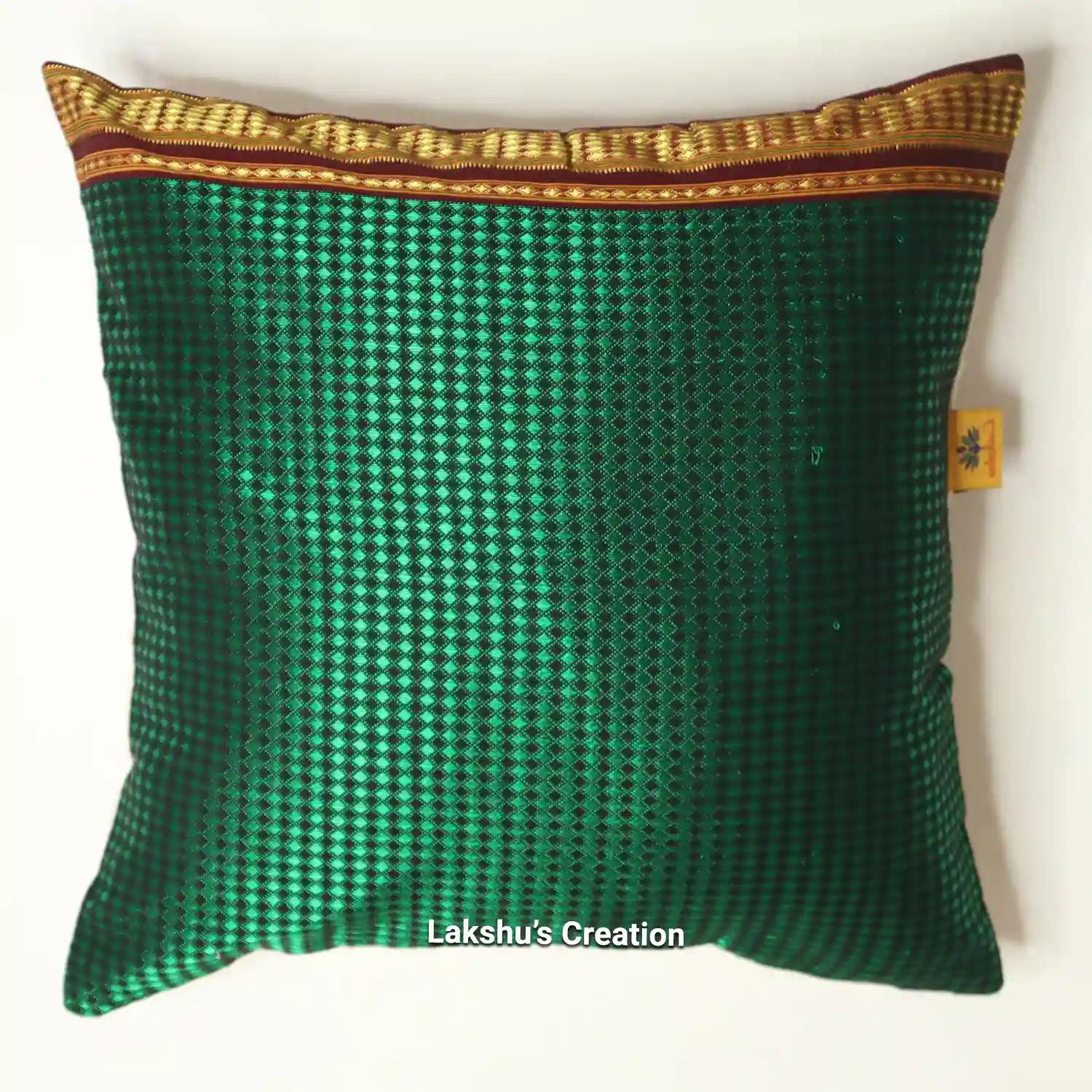 Designer Khun Cushion Covers - Dark Green (Pack of 1)