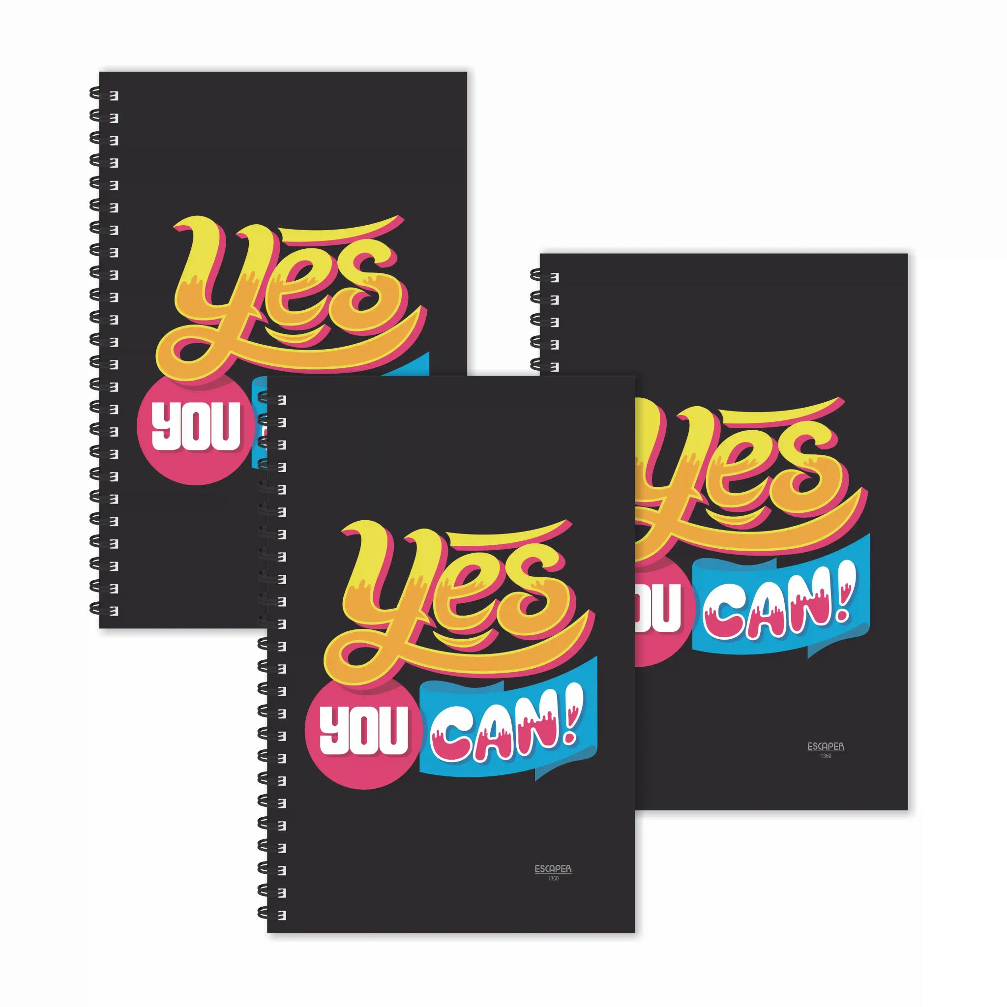 Yes You Can Motivational Ruled Diaries - Pack Of 3