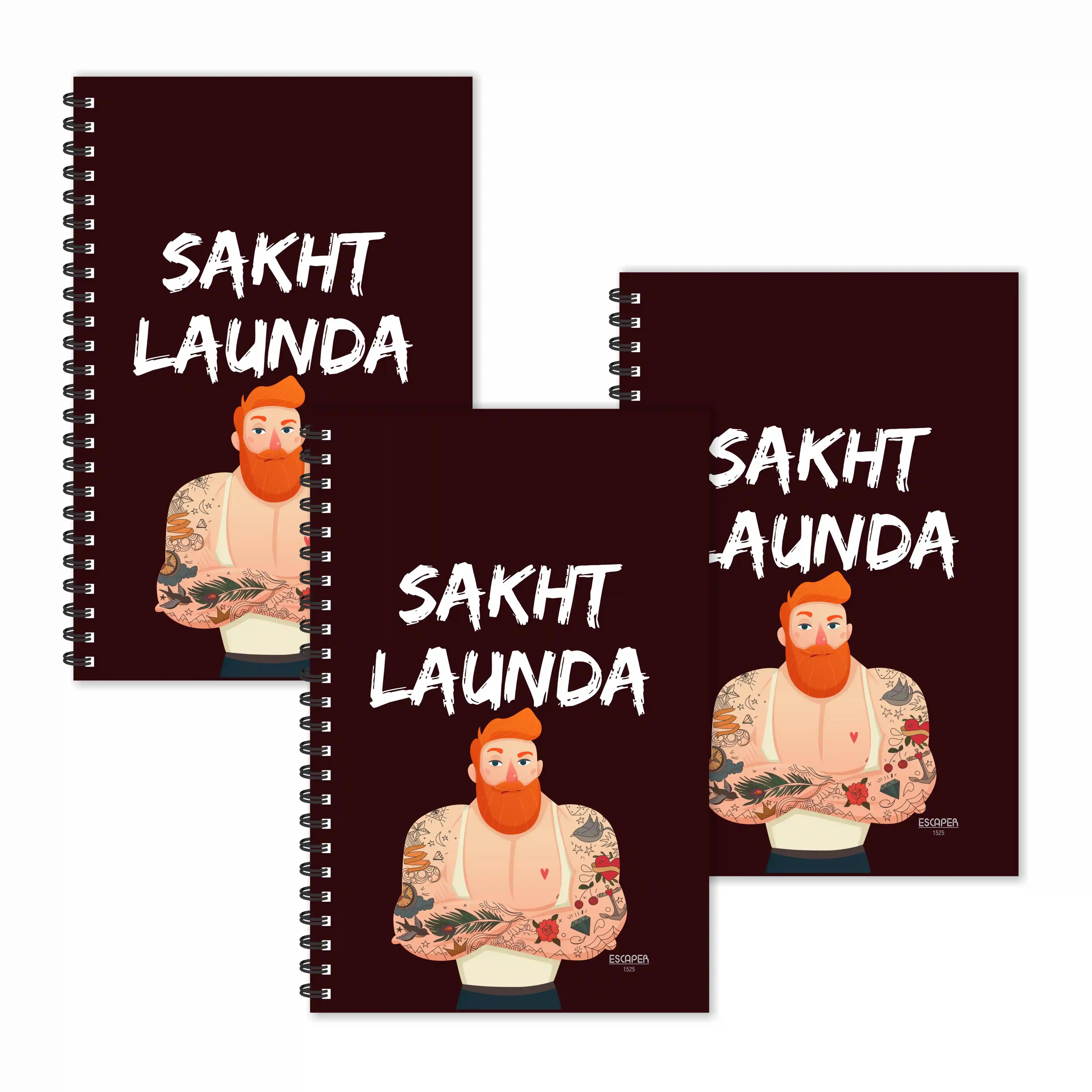 Sakht Launda Hindi Quotes Ruled Diaries - Pack Of 3