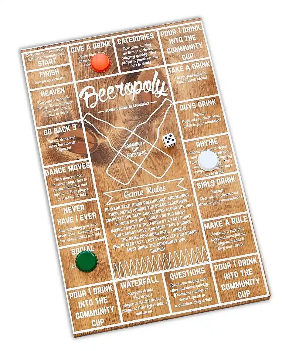 Woodcraft Original Beer-O-Poly Beer Drinking Game (Brown)