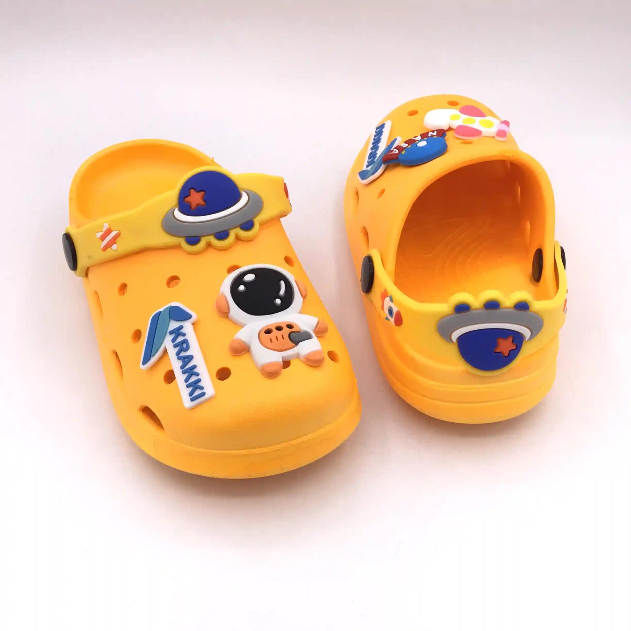 Kids Space Button Water Clogs | Orange - 3 to 3.5 Years