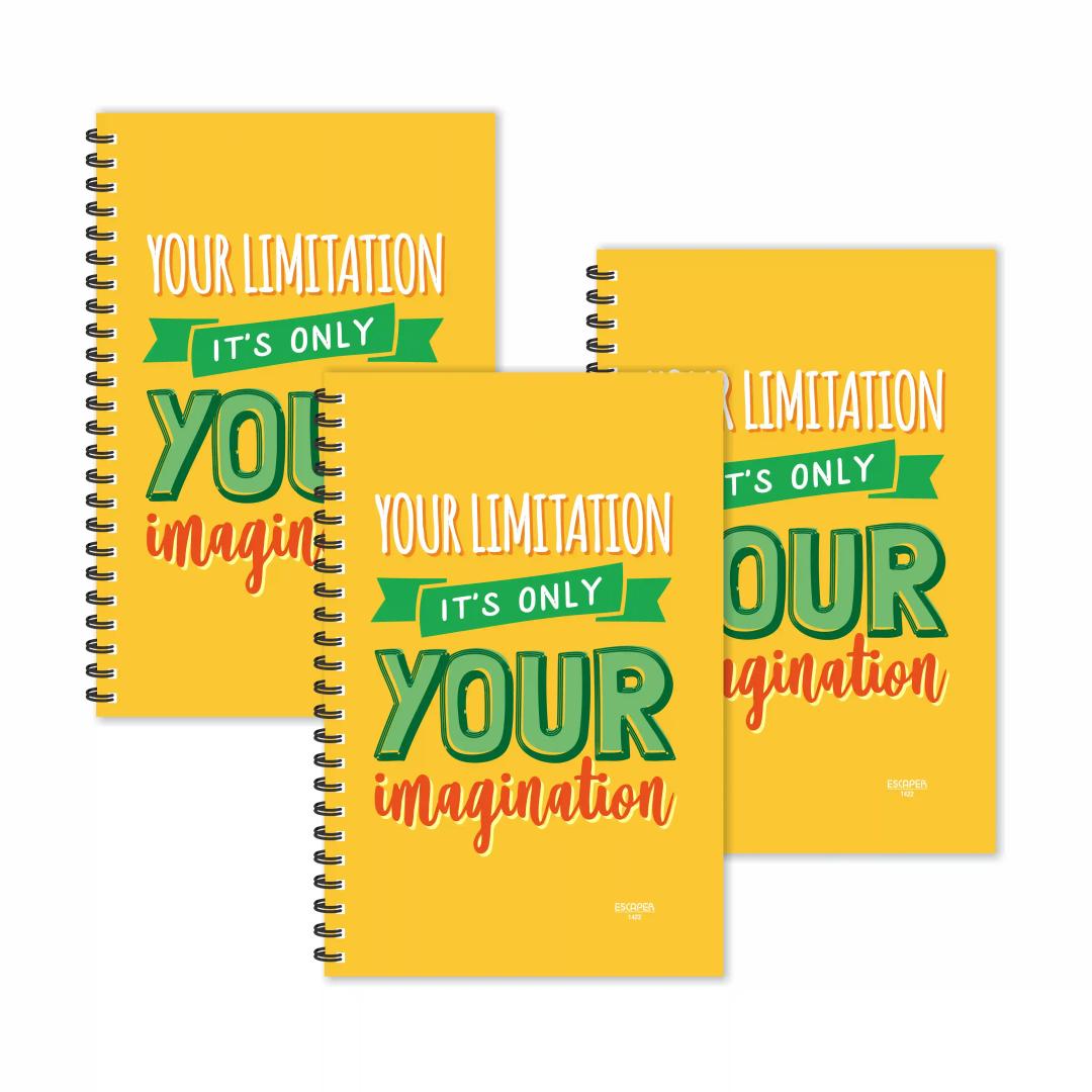 Your Limitation Is Your Imagination Motivation Ruled Diaries - Pack Of 3