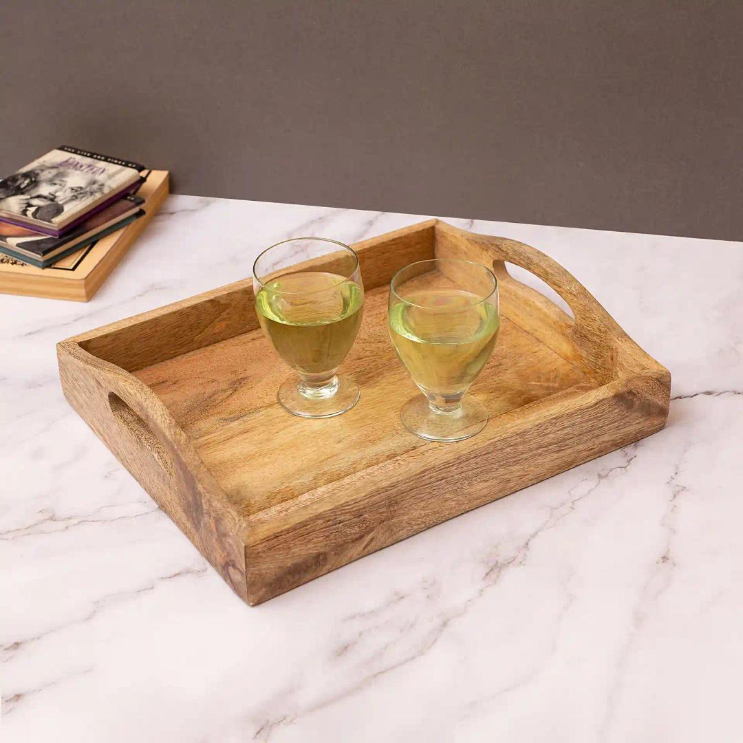 Brown Mango Wood Serving Trays