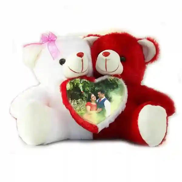 Customized Couple Teddy Heart Pillow Print