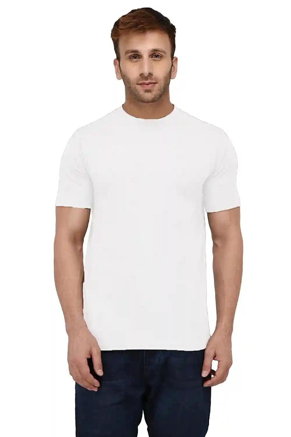 Round Neck Cotton T-Shirt - White (Small)