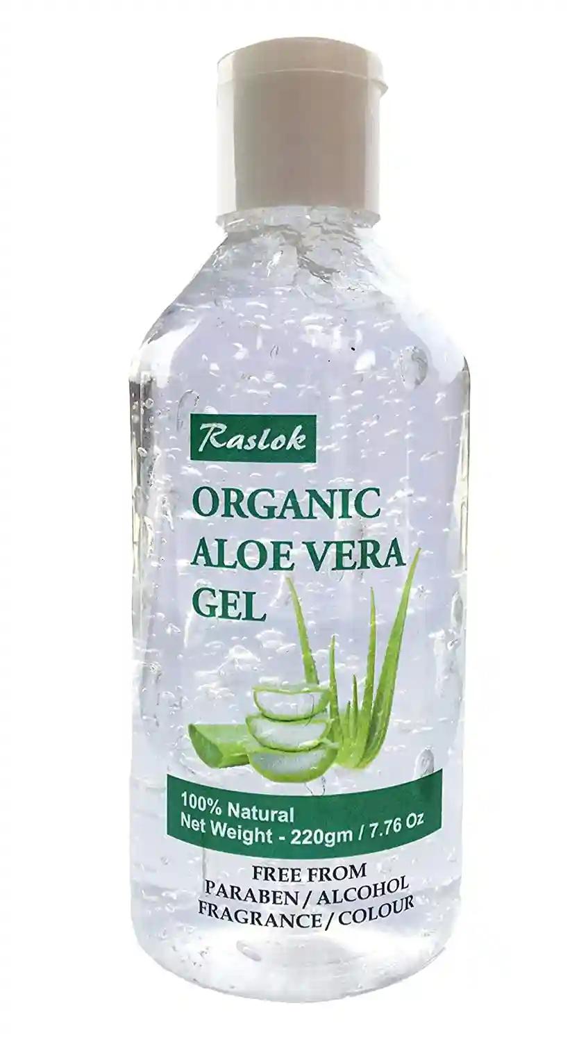 Raslok 100% Pure Natural Organic Aloe Gel For Moisturizing Face Skin & Hair Care - 220 Gm