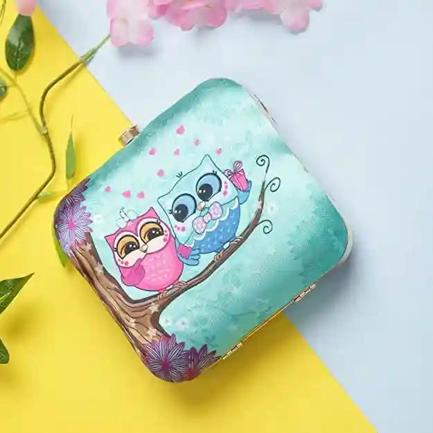 Owl Printed Designer Clutch For Women