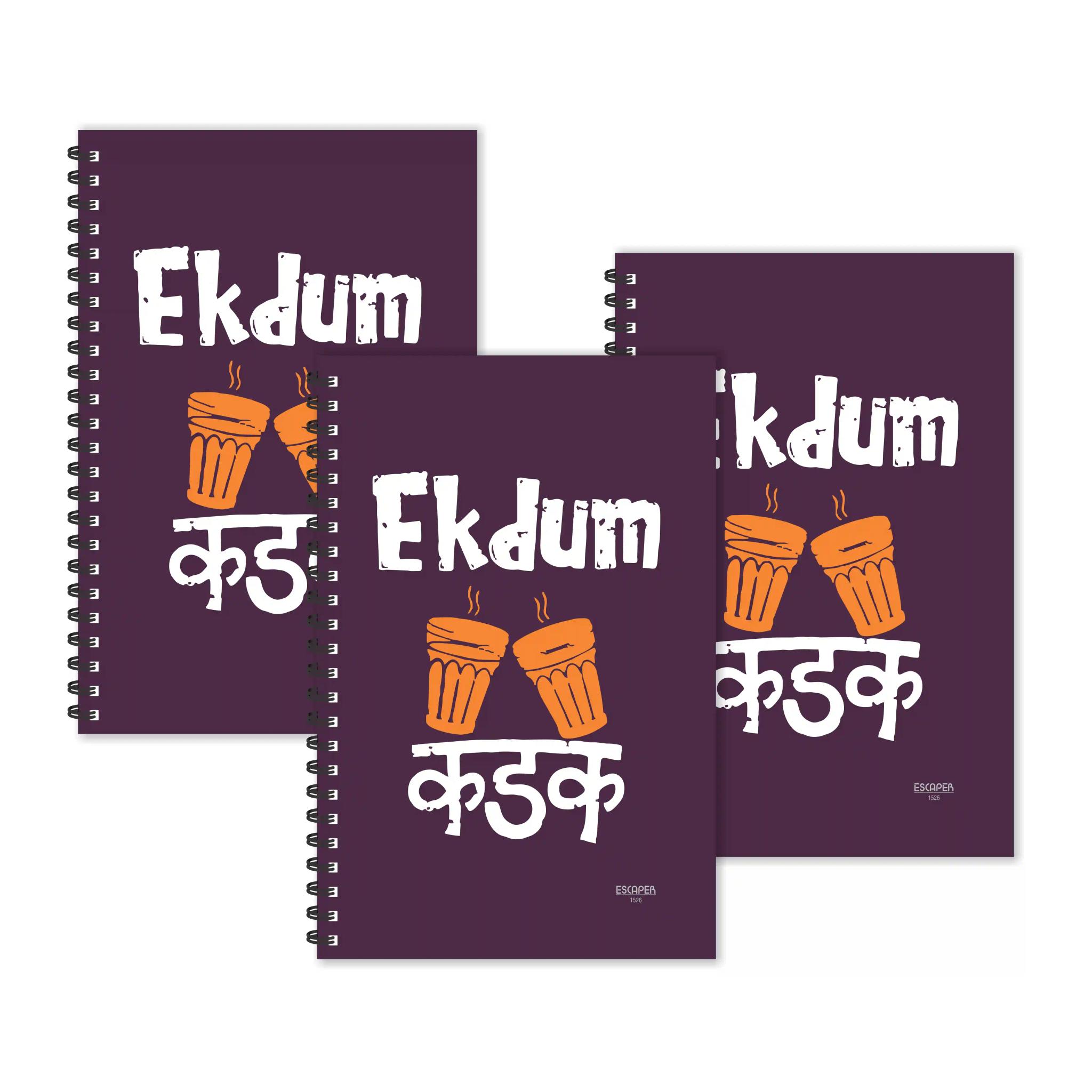 Ekdum Kadak Hindi Quotes Ruled Diaries - Pack Of 3