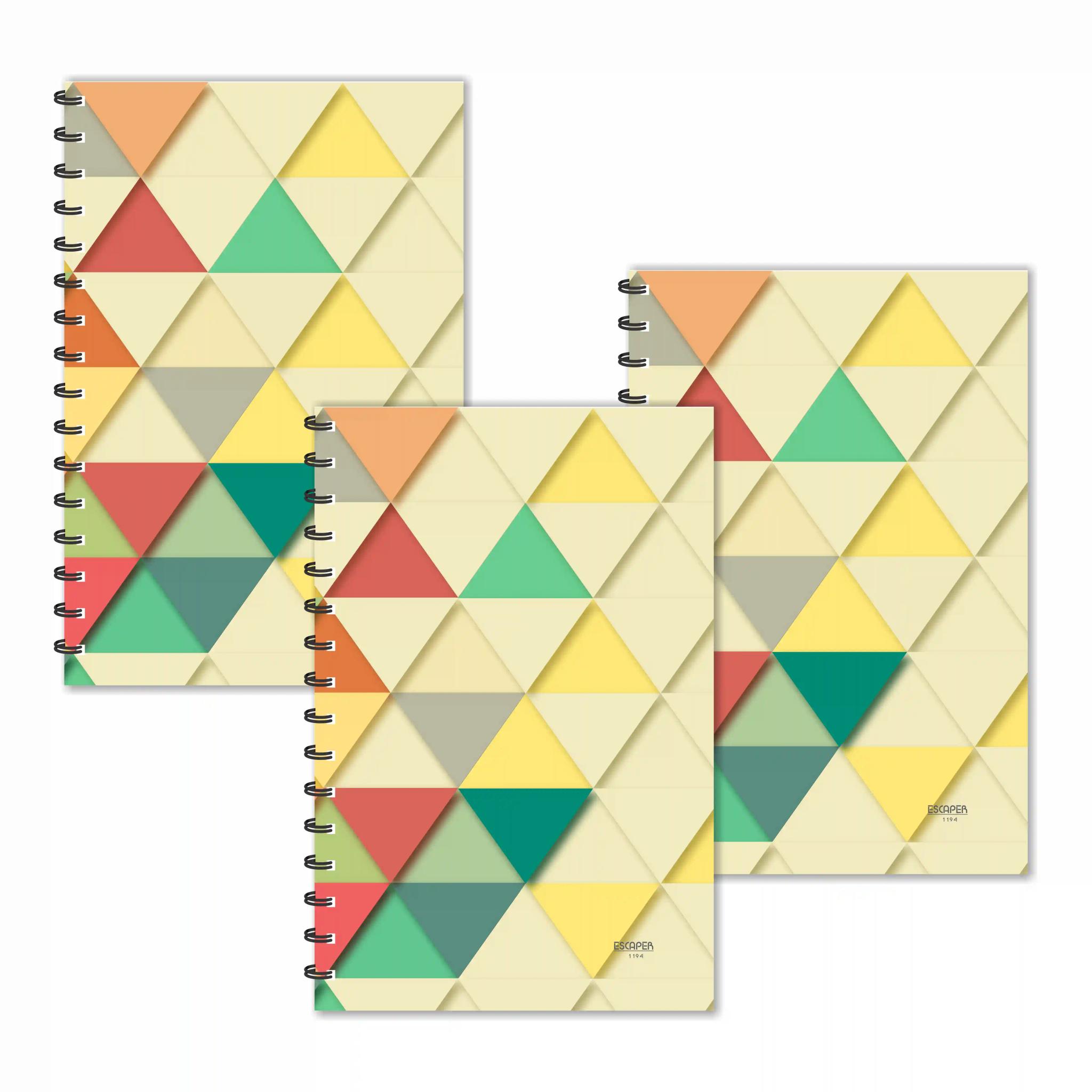 Piramid Patterns Designer Ruled Diaries - Pack Of 3