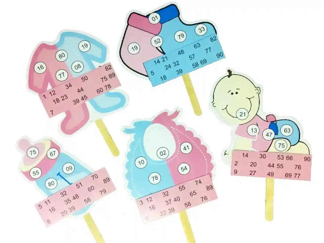 Woodcraft Original Baby Shower Themed Tambola Tickets for Parties(Pink)