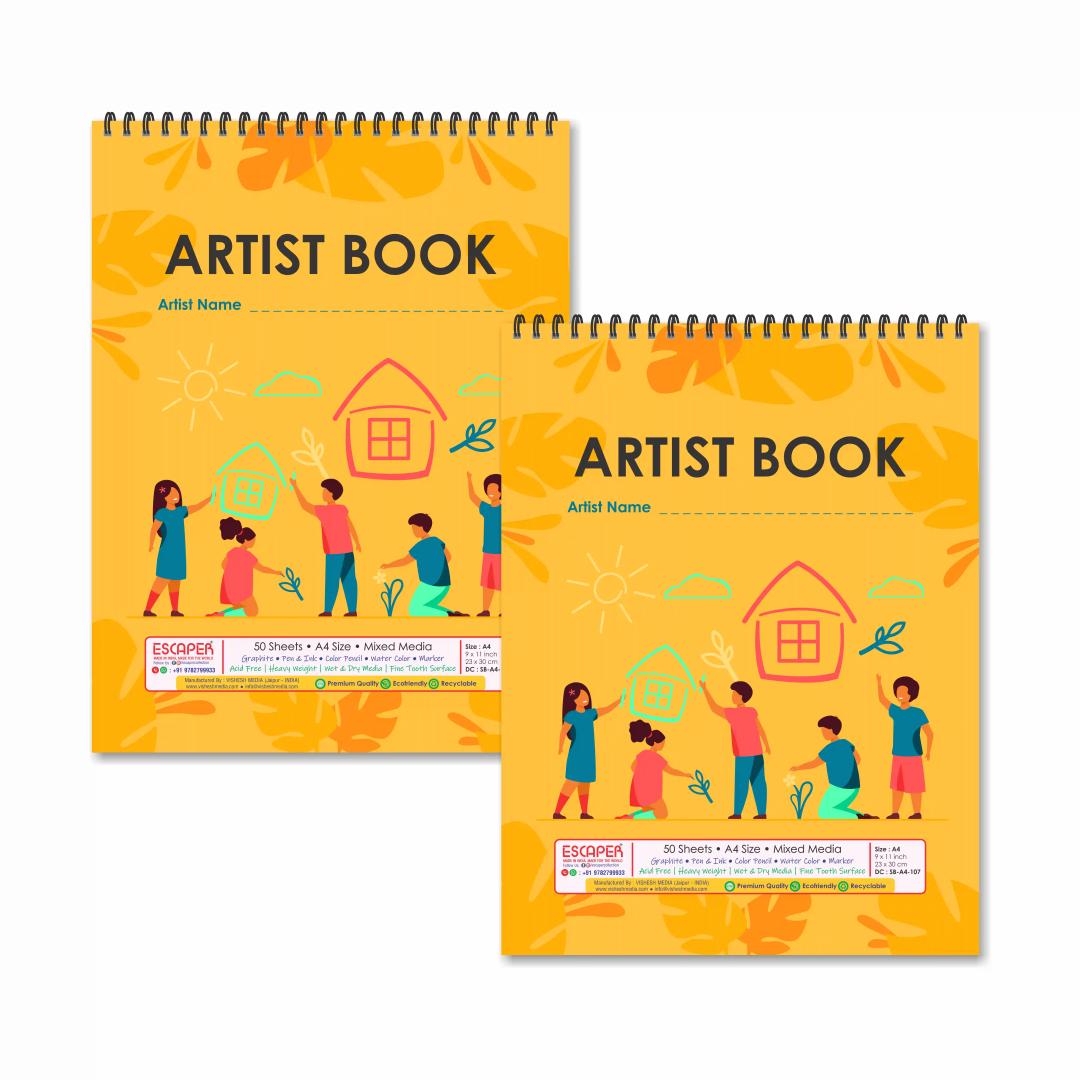 Children Drawing Theme Sketchbooks For Painting - Pack Of 2