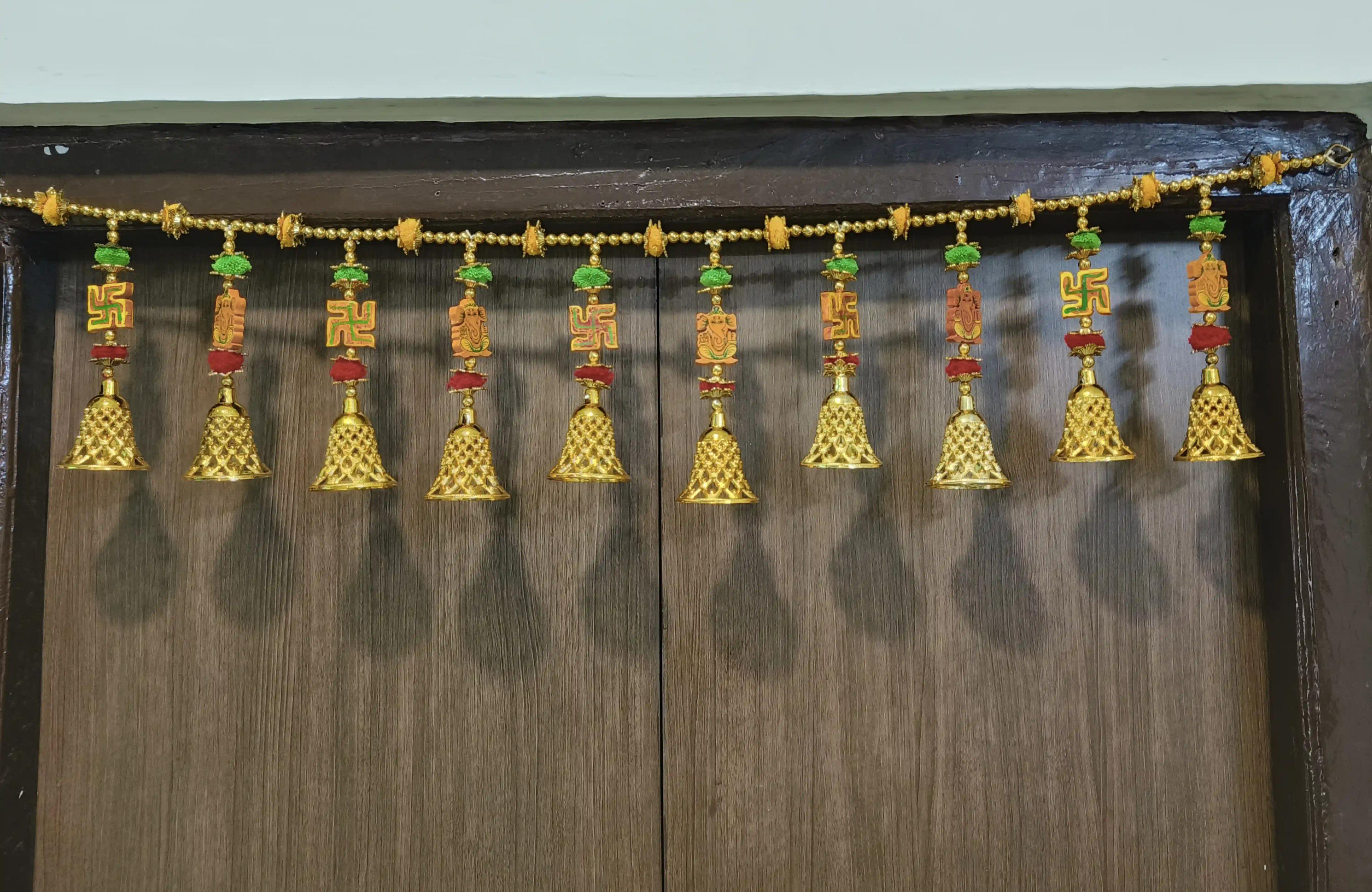 Handmade Bells Toran/Bandarwal Hanging For Main Door - 39 Inch