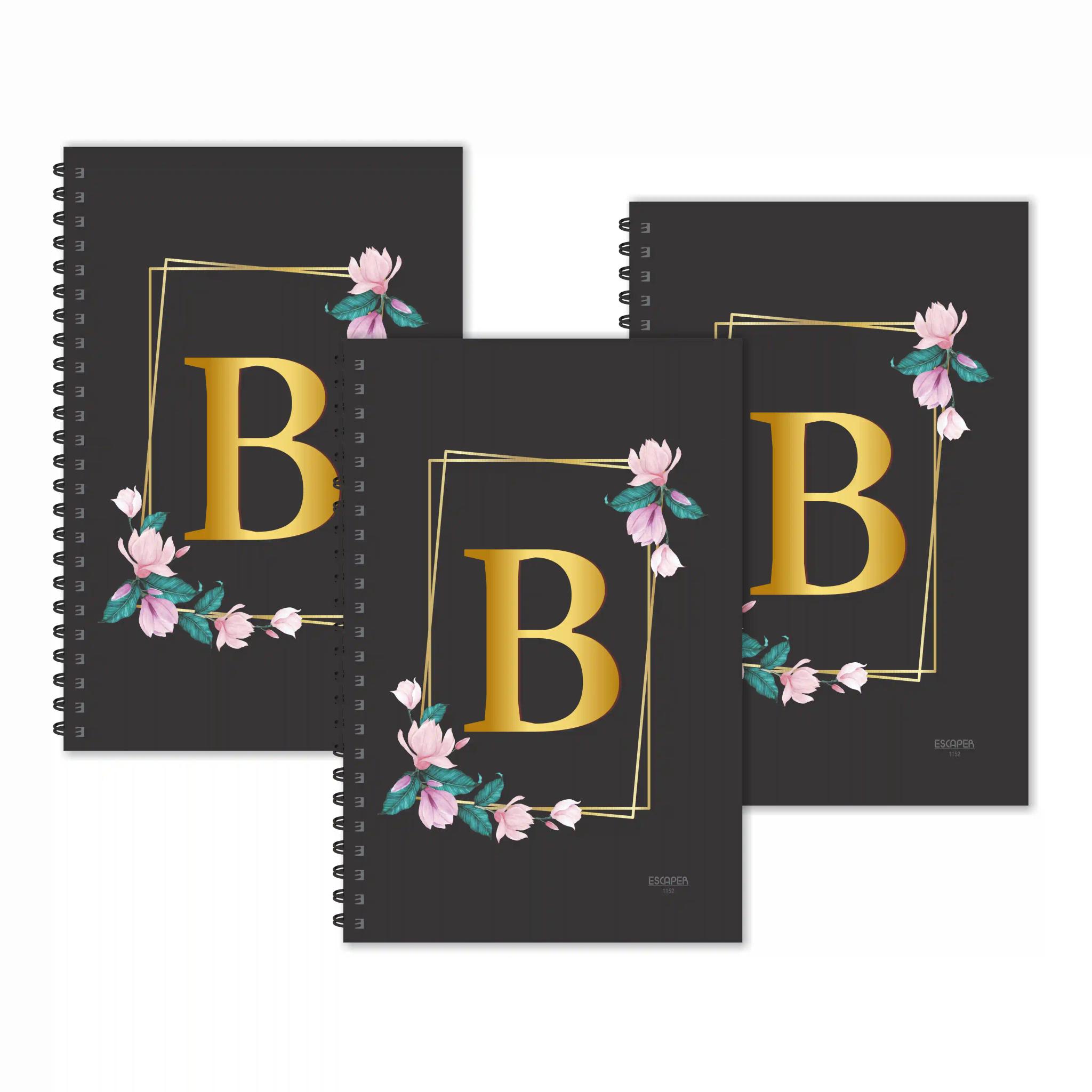 B Letter Ruled Diaries - Pack Of 3