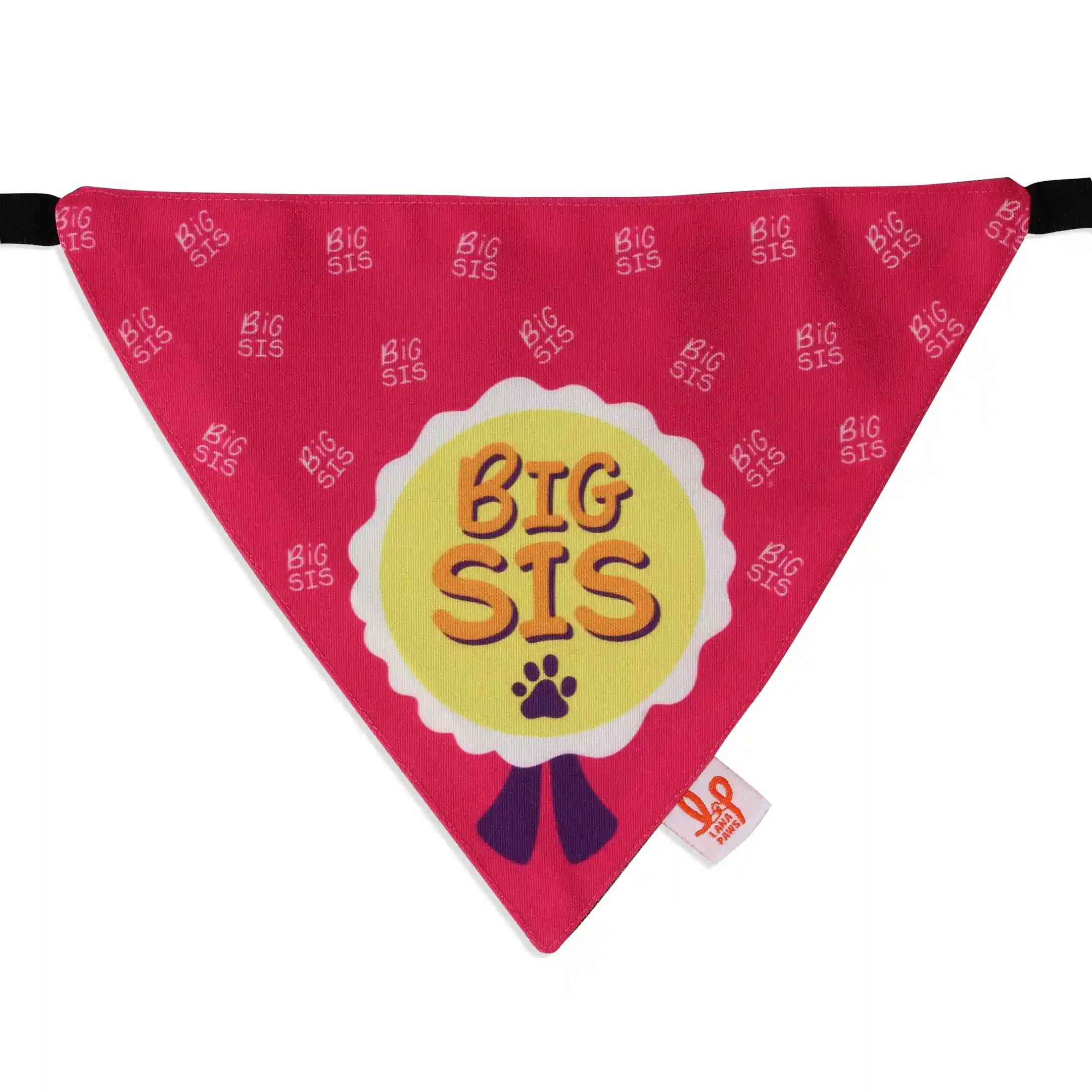 Big Sis Dog Bandana Scarf - Small - Medium