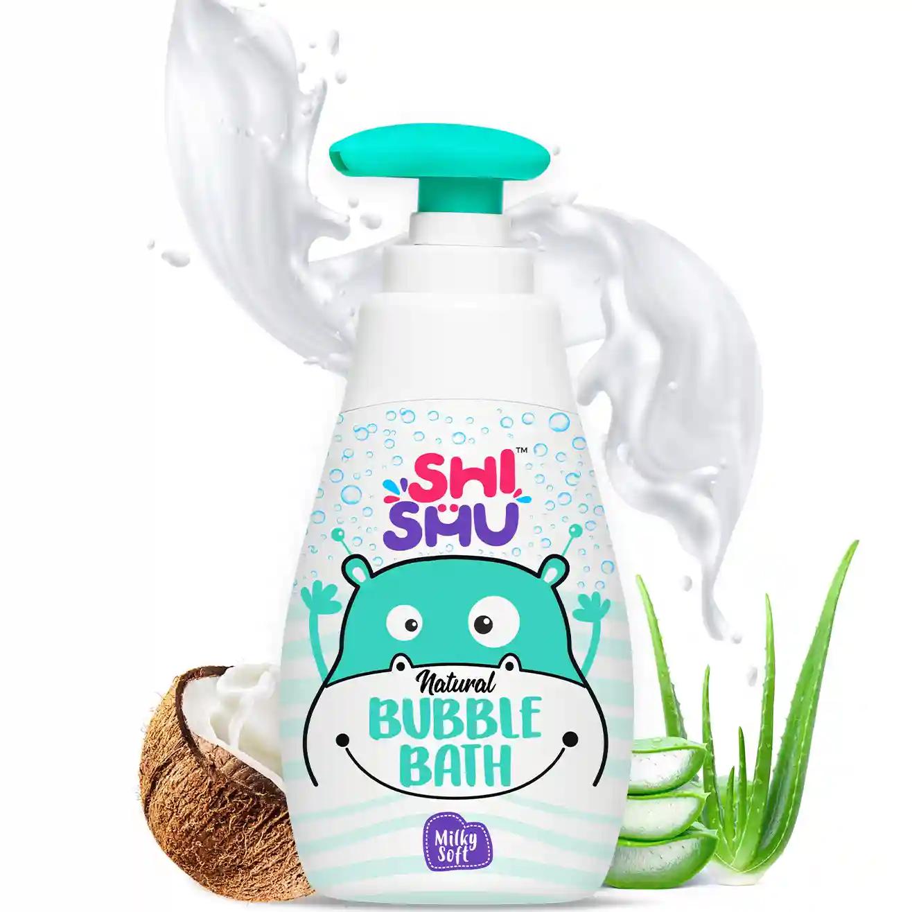 Shishu Natural Milky Soft Bubble Bath Baby Body Wash 400 Ml - Pack Of 2