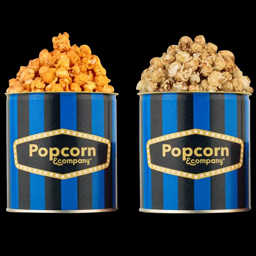 Popcorn & Company Festive Gift Combo Pack of 2 Tins (Caramel Crisp -130 Gm & Tomato Burst Popcorn - 80 Gm) - 210 Gm