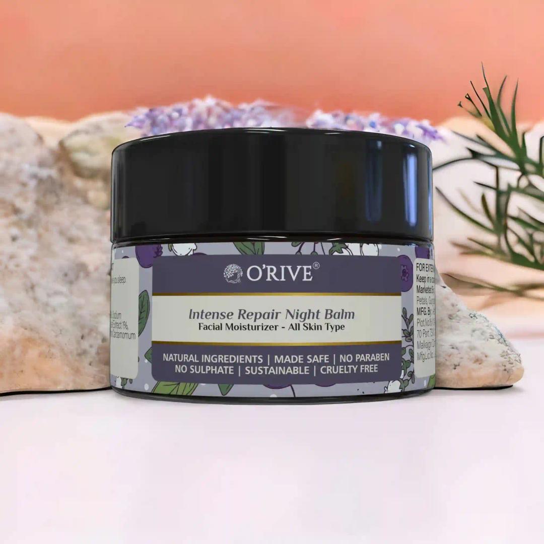 Orive Night Repair Facial Moisturiser, Intense Repair (Kokum Butter & Bakuchiol) - 30 Ml