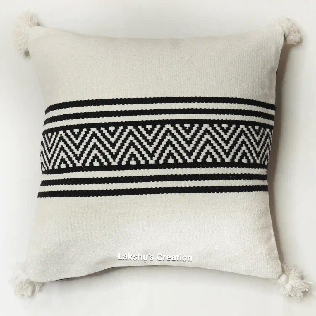 Boho/Bohemian Style Cushion Covers - White & Black (Pack of 1)