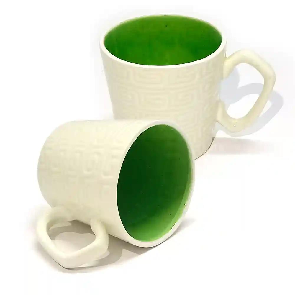 Ceramic White Coffee And Tea Mugs - Set Of 2