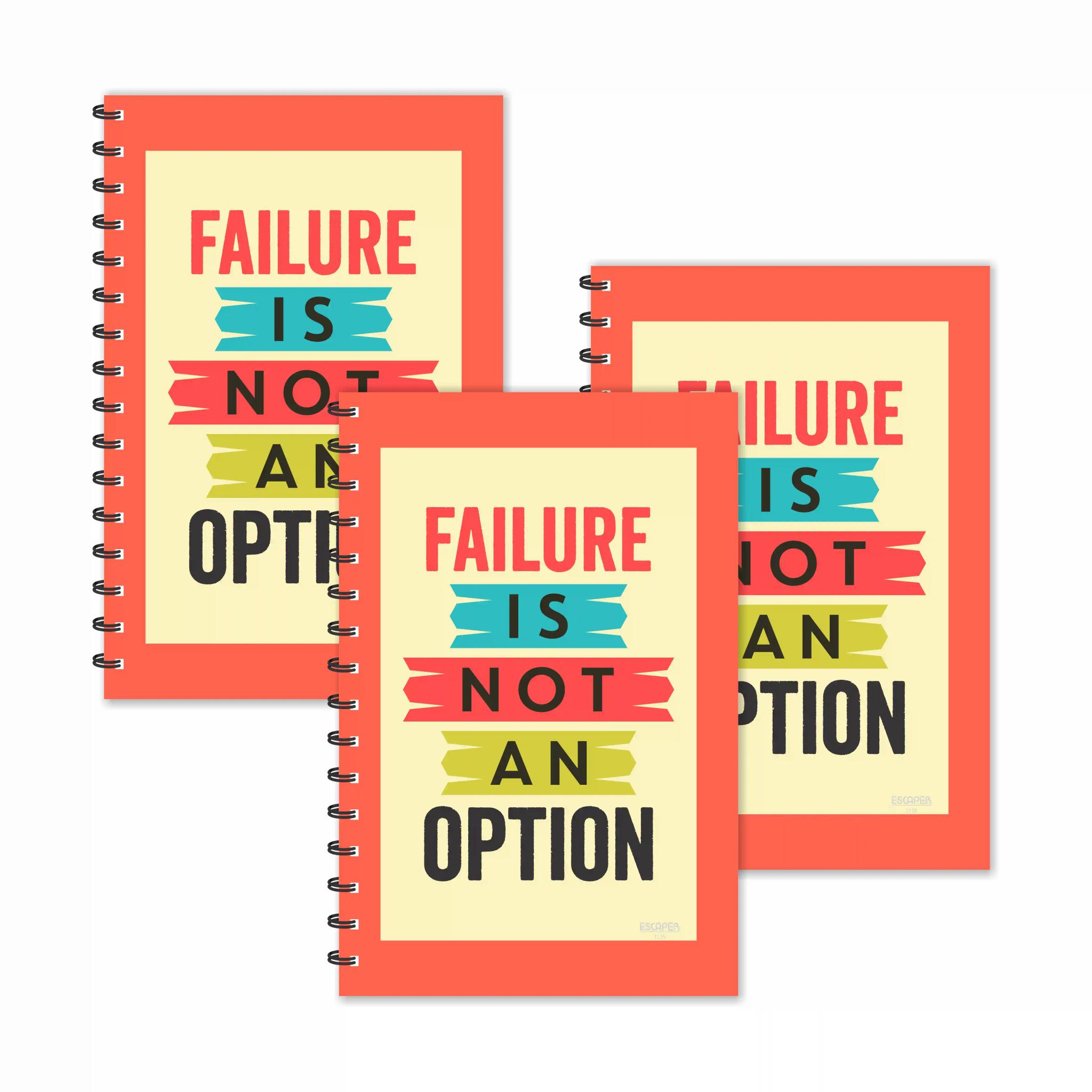 Failure Is Not An Option Motivational Diaries - Pack Of 3