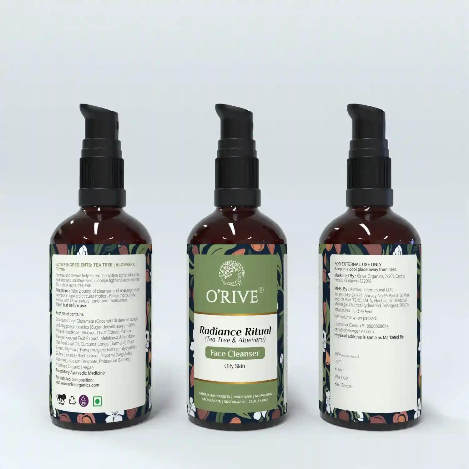 Orive Radiance Ritual Face Cleanser (Tea Tree & Aloe Vera) - 50 Ml