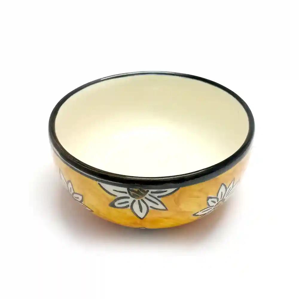 Ceramic Handmade With Painted Floral Pattern 6" Bowl