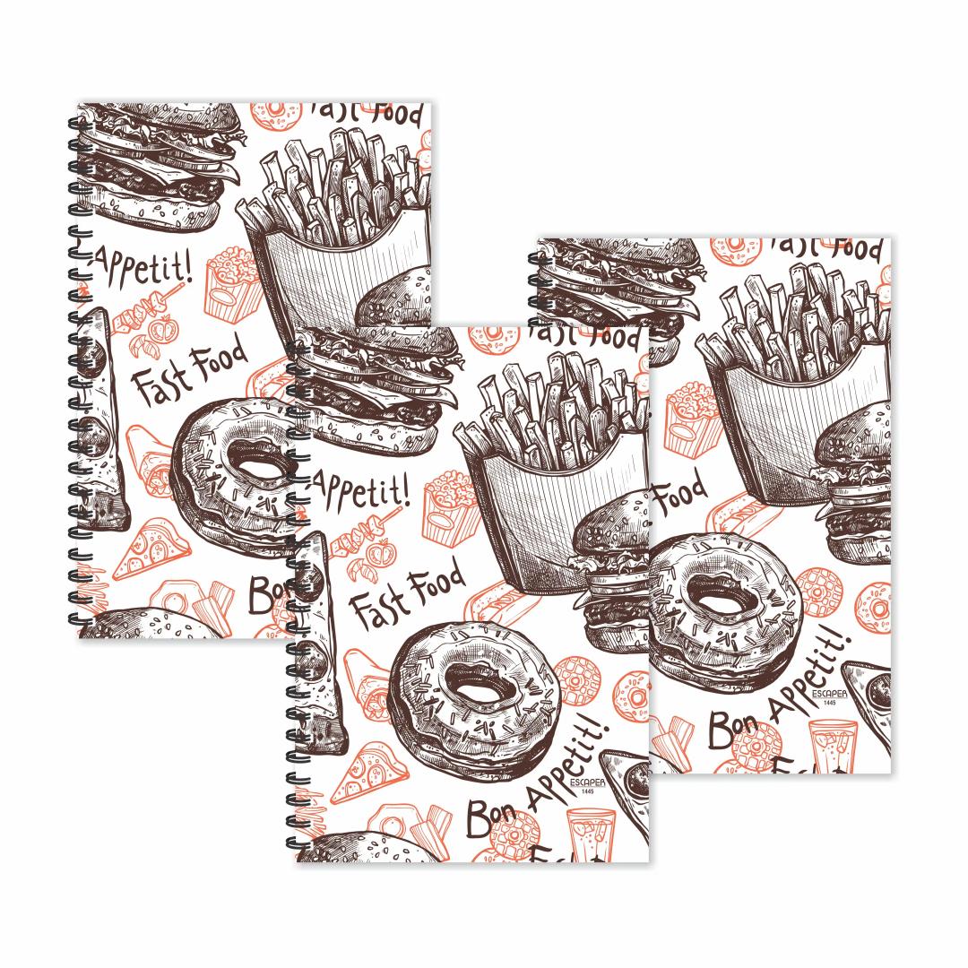 Bon Appetit Pizza Slice Ruled Diaries - Pack Of 3