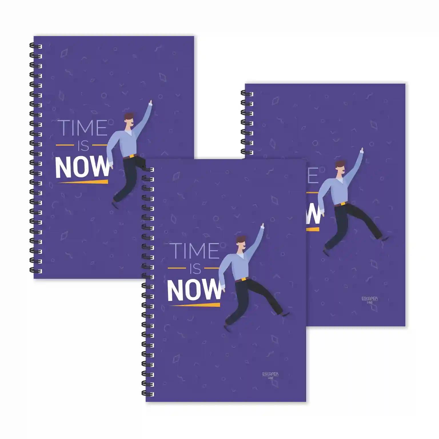 Time Is Now Motivation Ruled Diaries - Pack Of 3