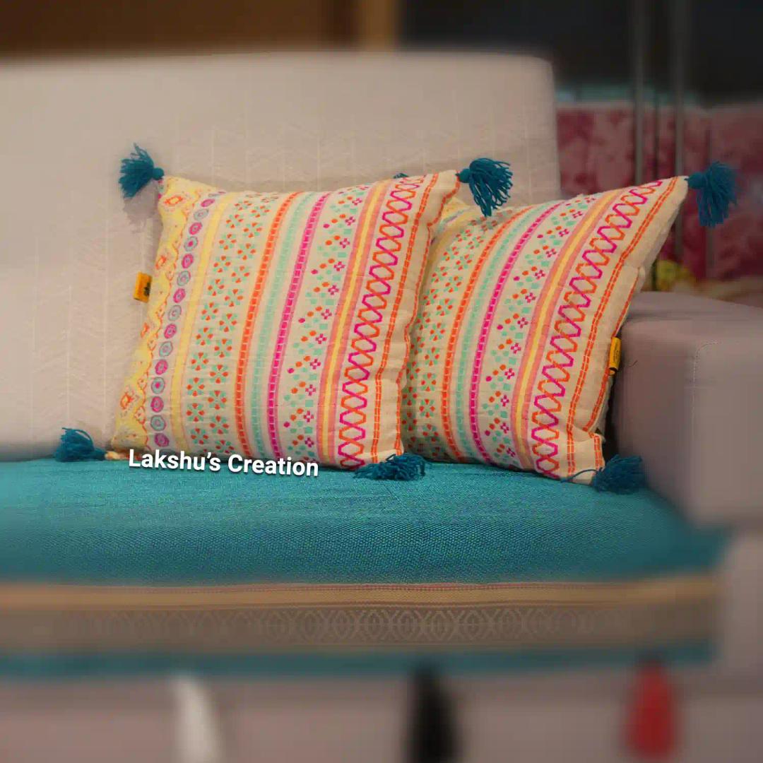 Designer Cotton Handloom Cushion Covers - Multicolor (Pack of 1)