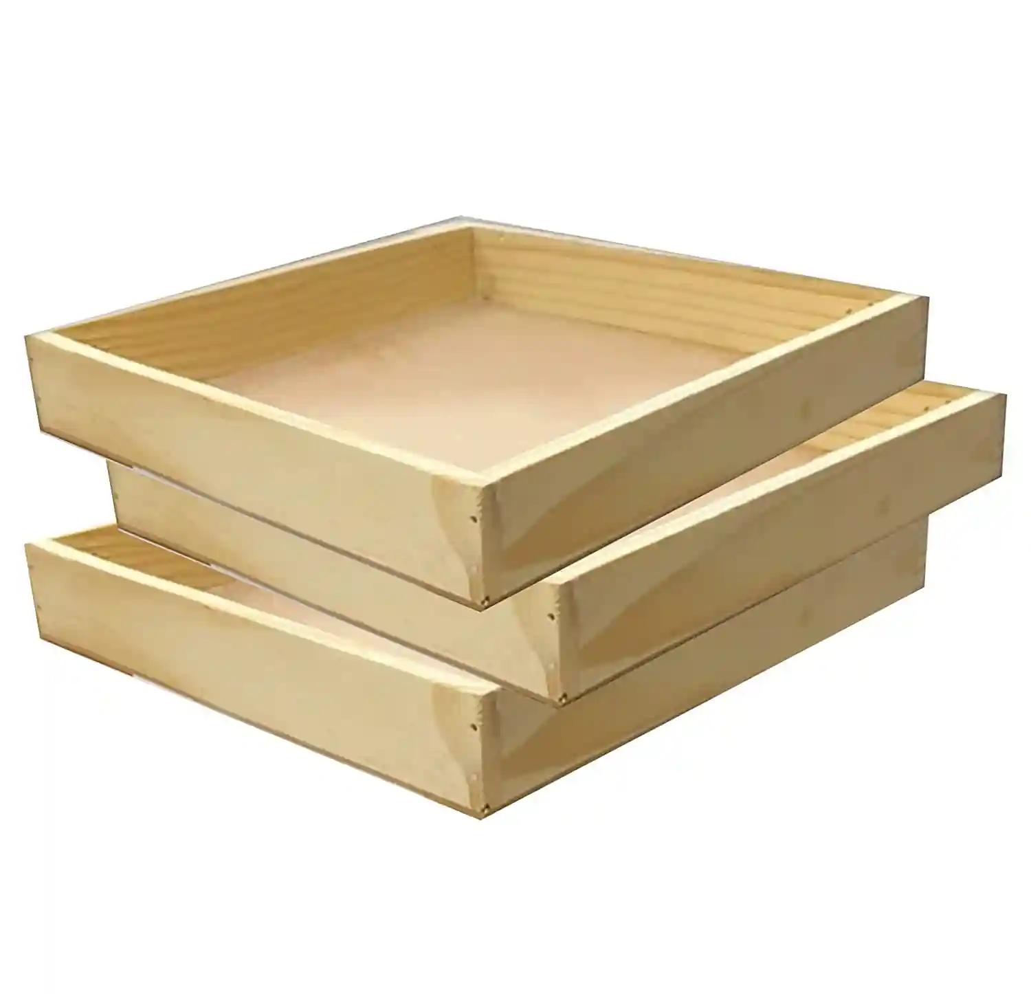 Woodcraft Original Pinewood Tray For Serving- Set of 3