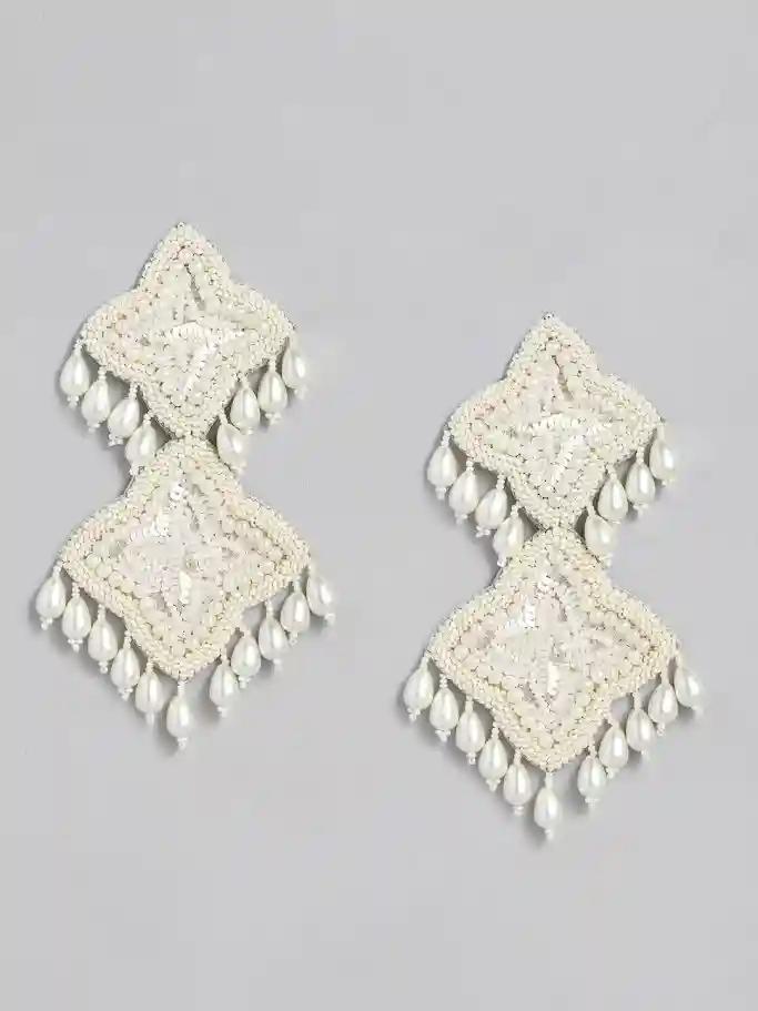 Long Milli Earrings - White