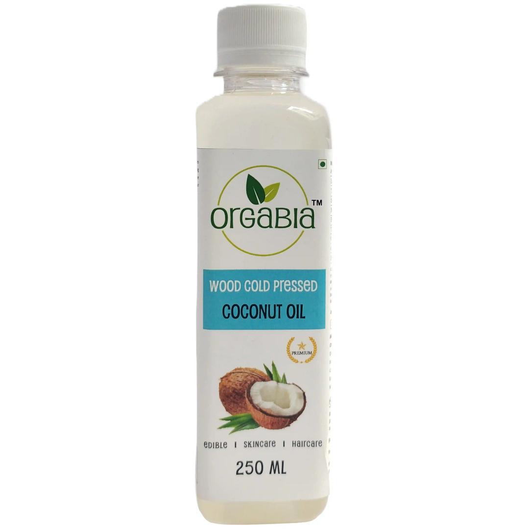 Orgabia Wood Cold Pressed Coconut Oil 250ml - 100% Pure & Natural Chemical Free Cold Pressed Coconut Oil for Daily Use.