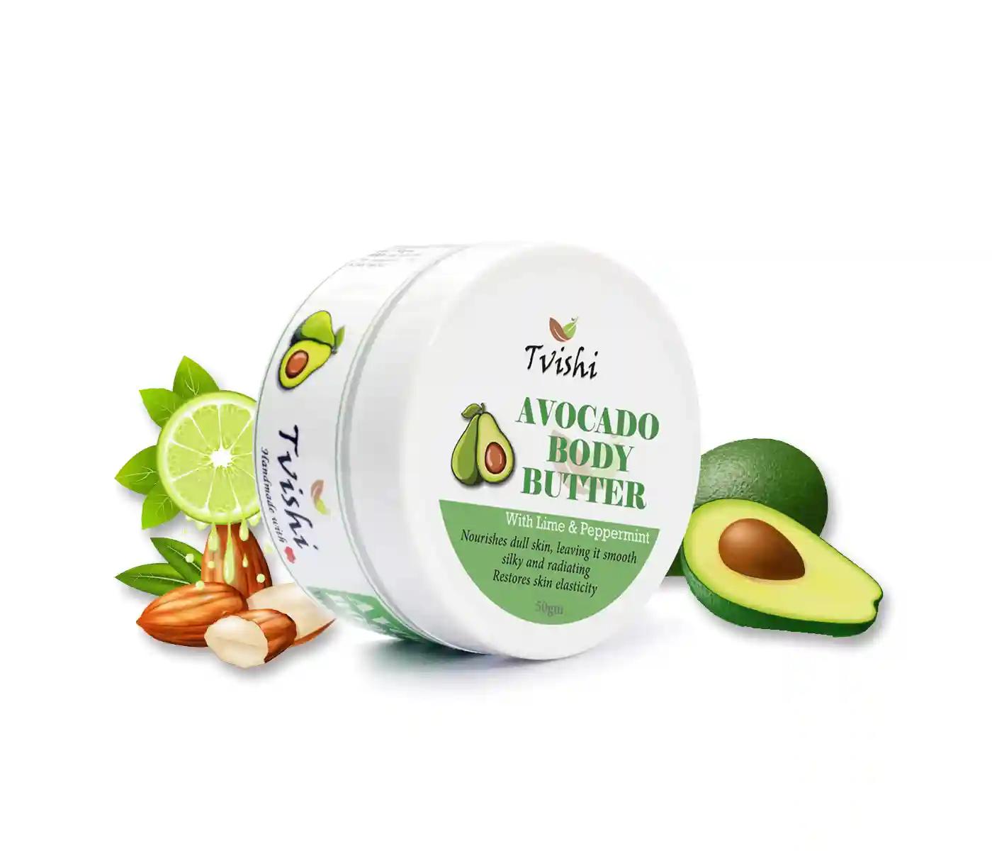 Tvishi Handmade Avocado Dry Skin Body Butter for Kids & Adults (50 Gms)