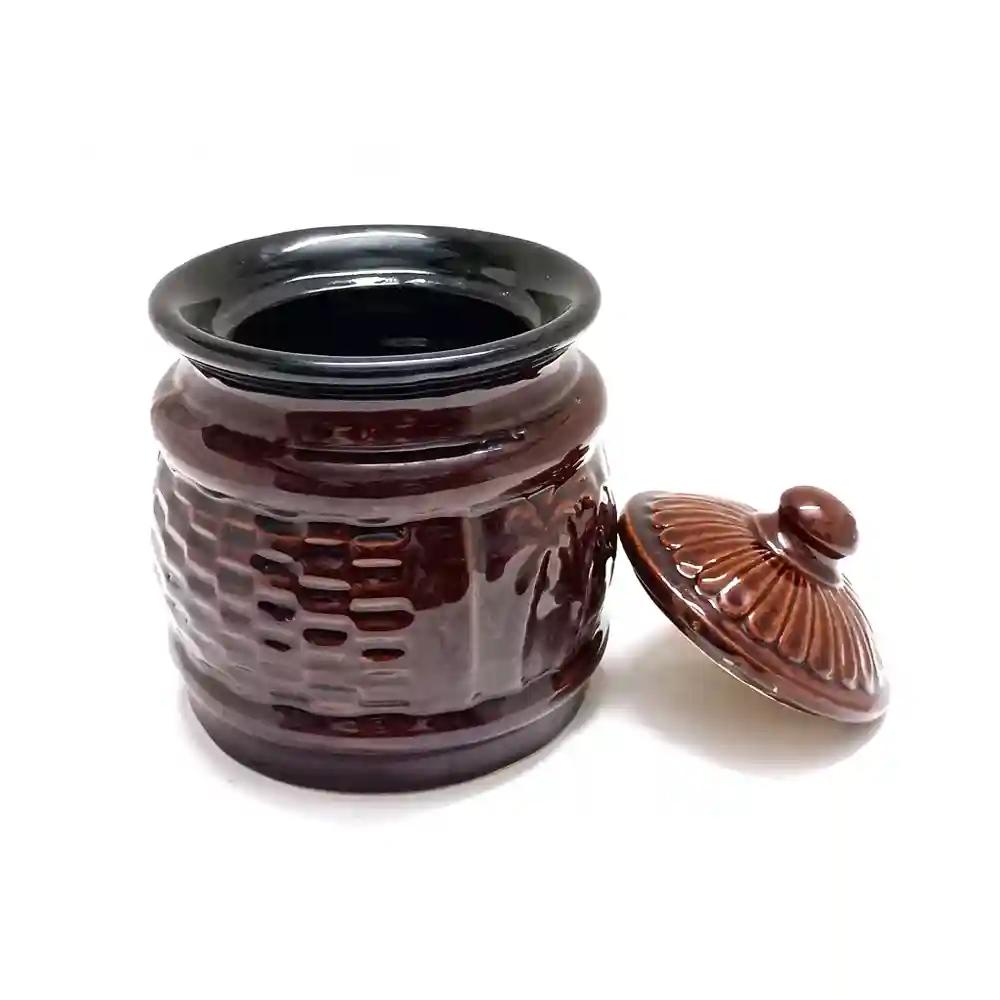 Ceramic Hand-Made Multi-Use Storage Jar With Lid - Set Of 1