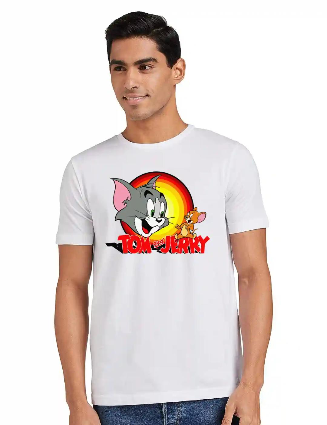 Tom & Jerry Cotton Blend White T Shirt - S