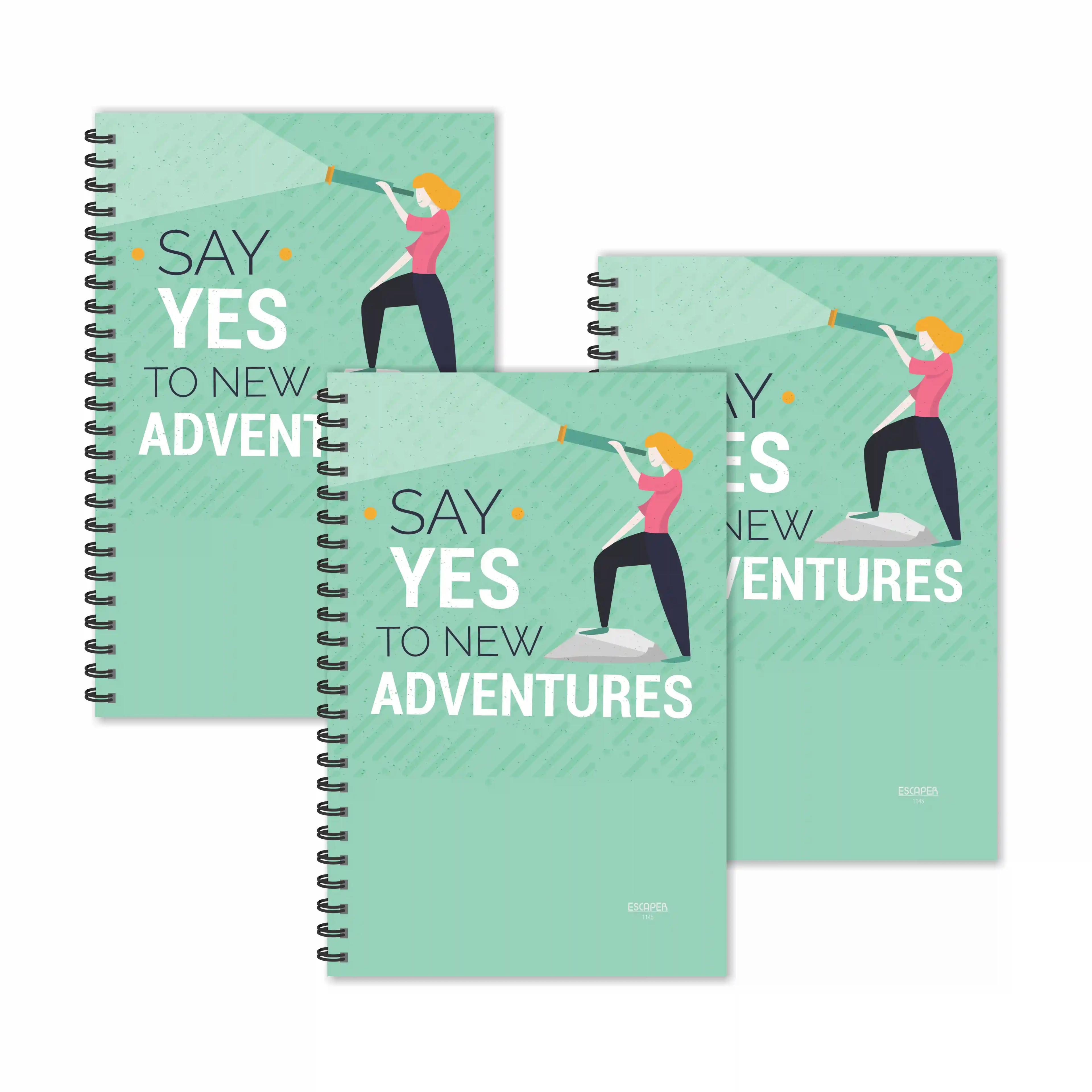 Say Yes To New Adventures Motivational Diaries - Pack Of 3