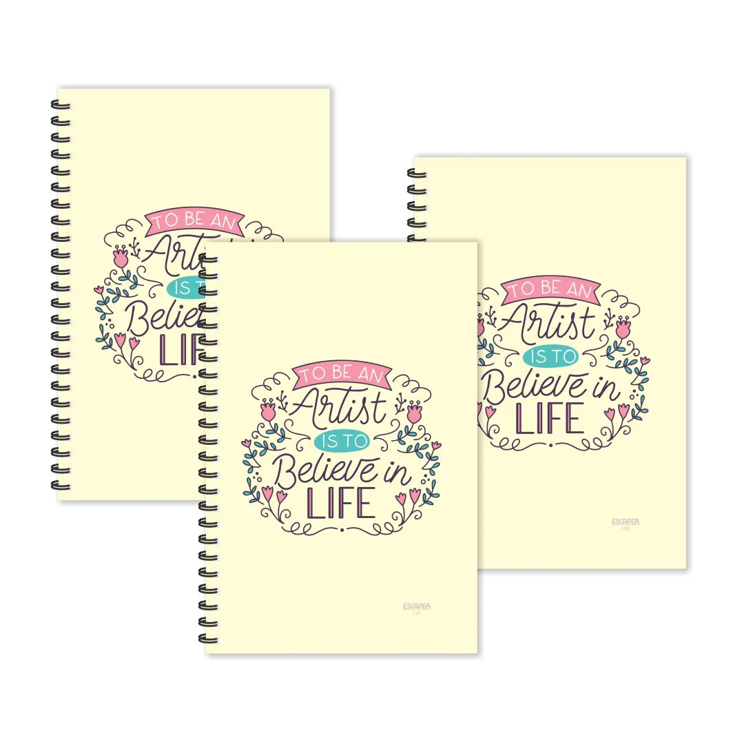 To Be An Artist Motivational Ruled Diaries - Pack Of 3