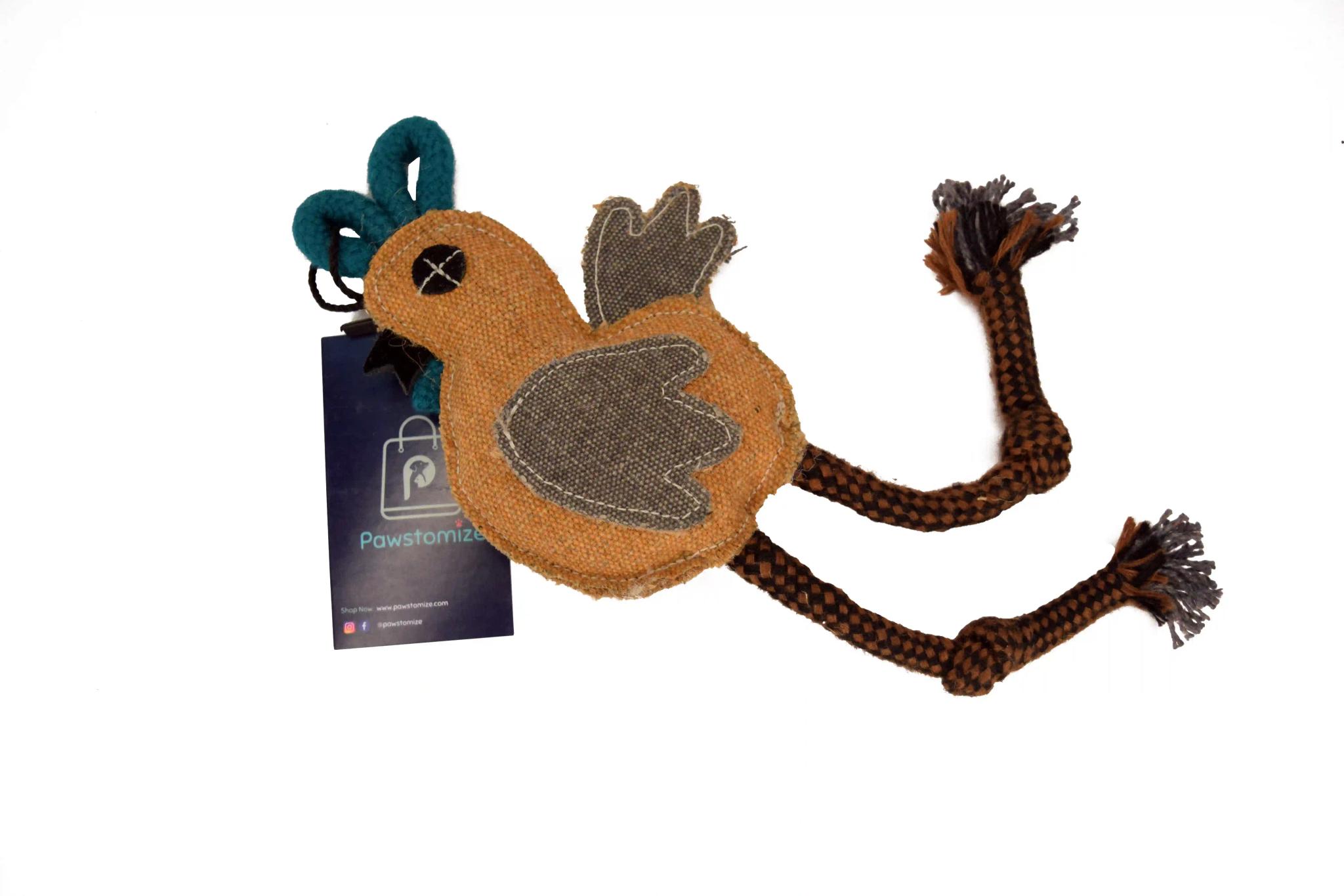 Pawstomize Dog Chicken Jute Squeaky Toy