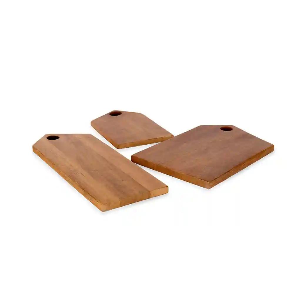 Natural Wood Serving Platter - Set of 3