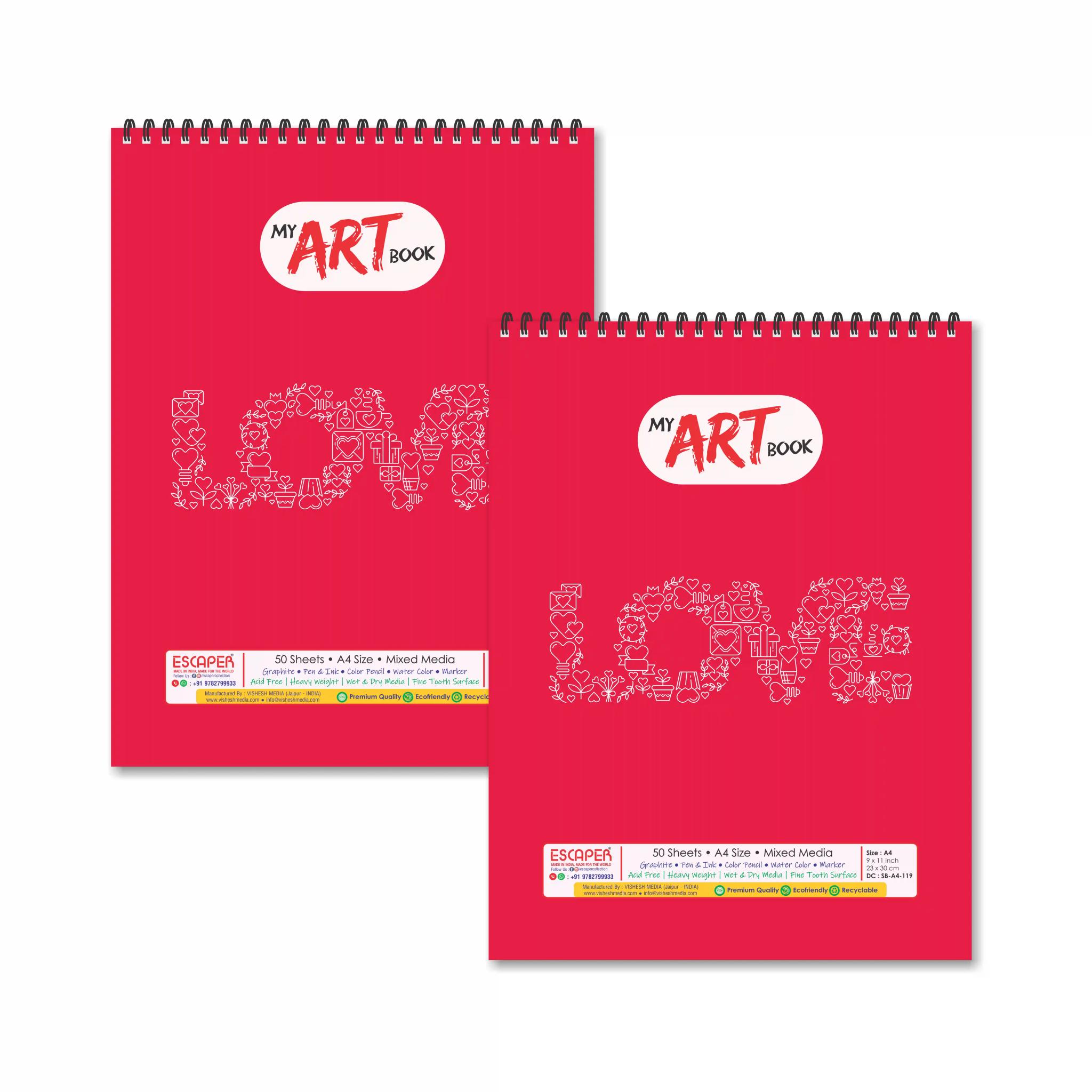 Love Theme Sketchbooks For Painting - Pack Of 2