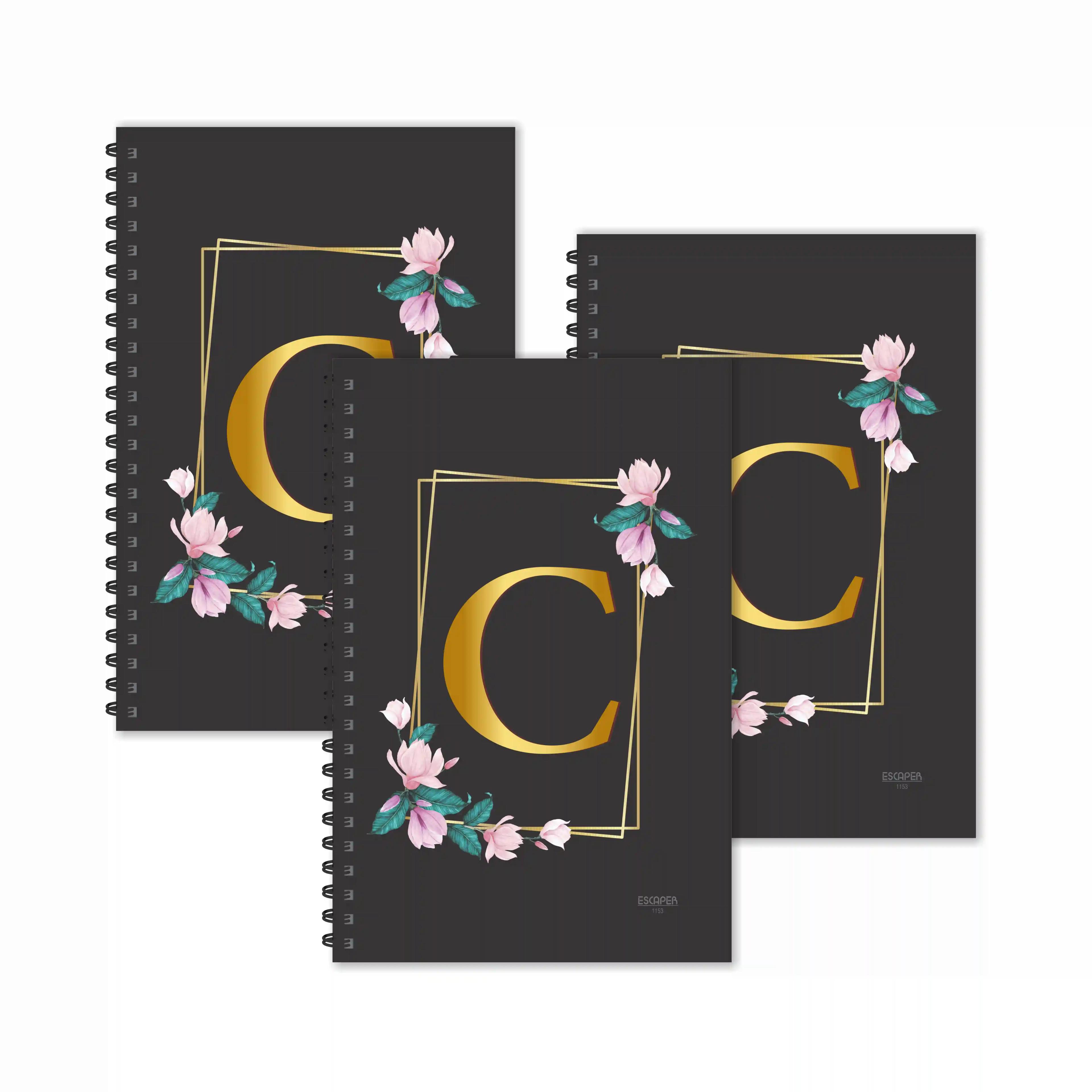 C Letter Ruled Diaries - Pack Of 3